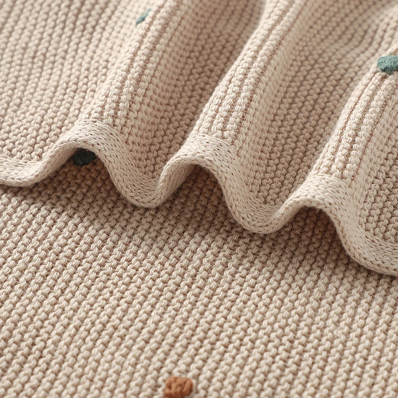 Baby Blankets 90*70cm Knitted Newborn Infant Kids Boys Girls Ultra-Soft Cotton Muslin Swaddle Wrap Stuff Toddler Comforter Sheet 4
