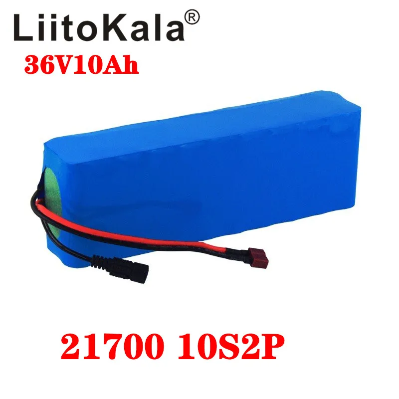 

Аккумуляторная батарея LiitoKala, 36 В, 10 Ач, 21700, 5000 мАч, 10S2P, 500 Вт, аккумулятор высокой мощности для электровелосипеда