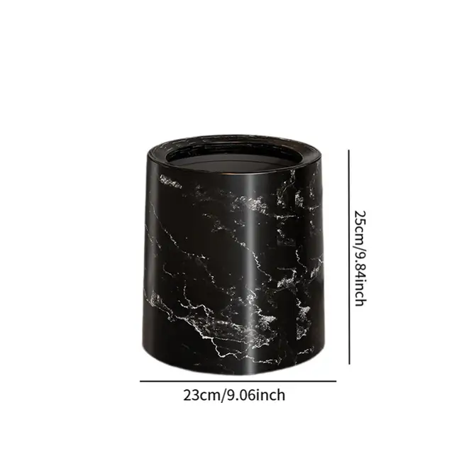 Trash Can Bathroom Bin Round Chinese Style Garbage Container Wastebasket for 6