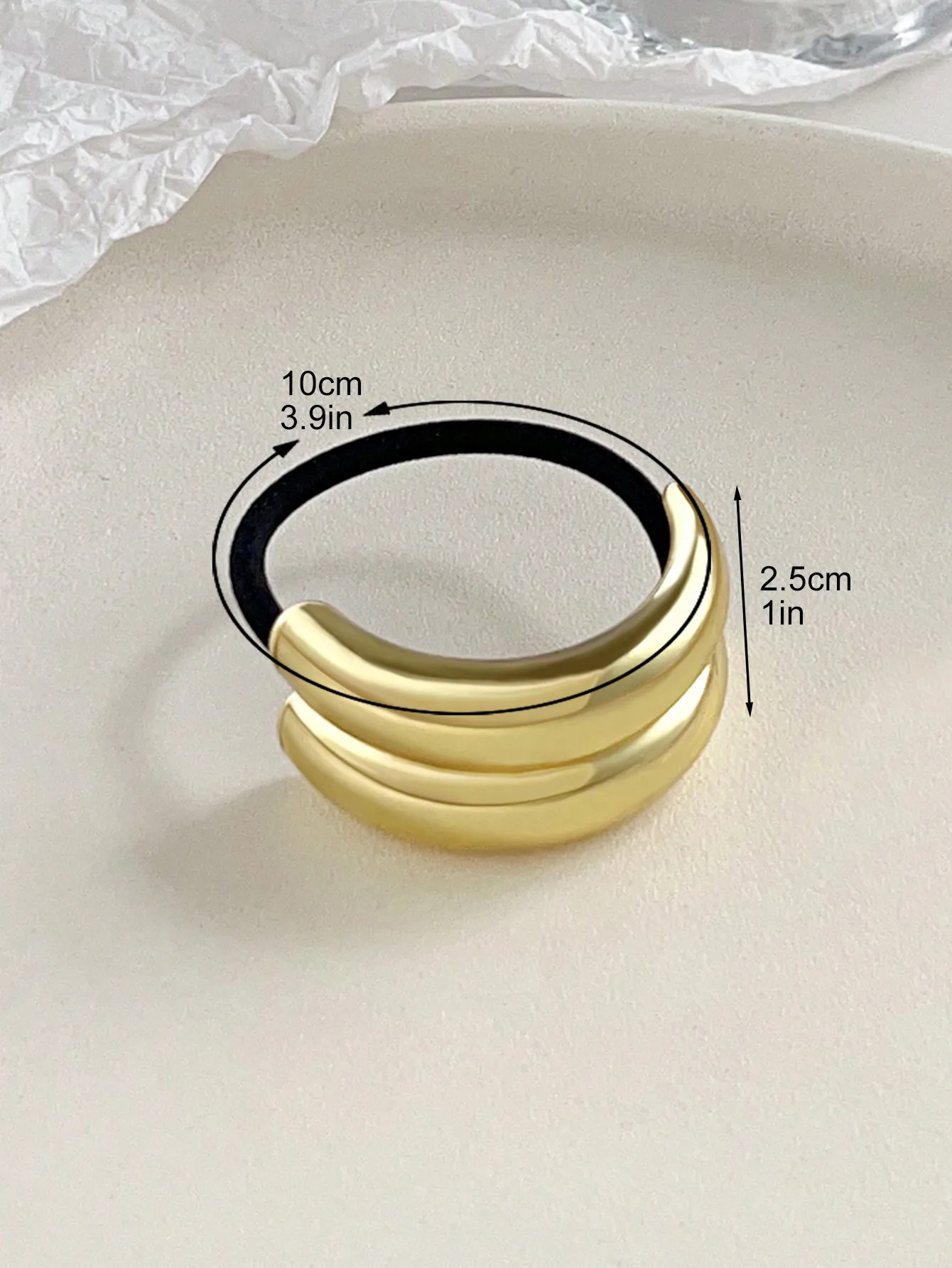 Goldene Haargummis 3er-Set – Metall-Accessoire Mit Elastik, Trendig Für Pferdeschwanz & Mehr