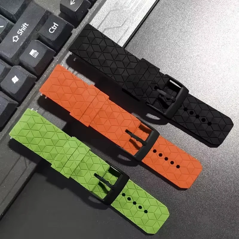 Football Pattern Silicone Sport Replacement Wristband - 22mm Strap in Vibrant Design