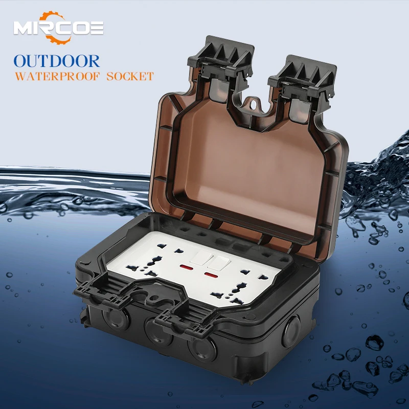 Outdoor-Dustproof-Socket-Box-IP66-Outdoor-Rainproof-Two-Opening-Ten ...