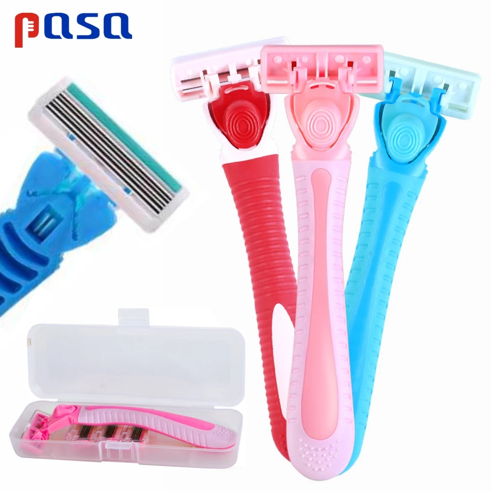 PASA Women Pubic Hair Razor Lady Leg Armpit Shaver Included 4 pcs
