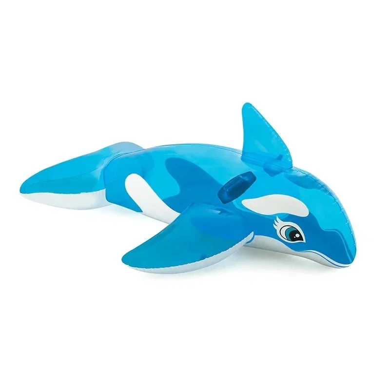 Kids Children Blue Whale Ride On Inflatable Pool Float Swimming Pools Toy Summer Outdoor Water Fun