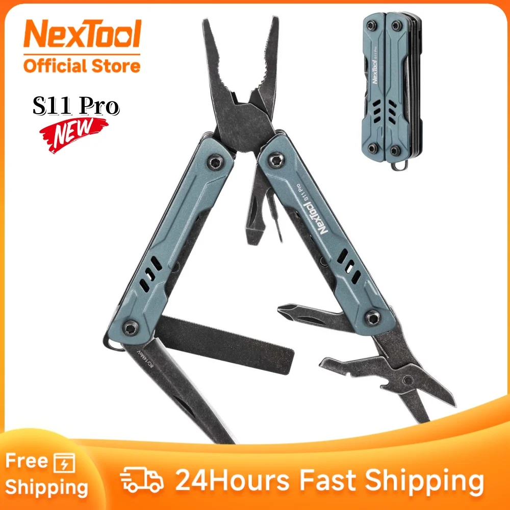 NexTool 미니 선원 펜치 S11 Pro 12In1 멀티 도구 접이식 가위 스크루 드라이버 휴대용 EDC 나이프 야외 장비 핸드 툴