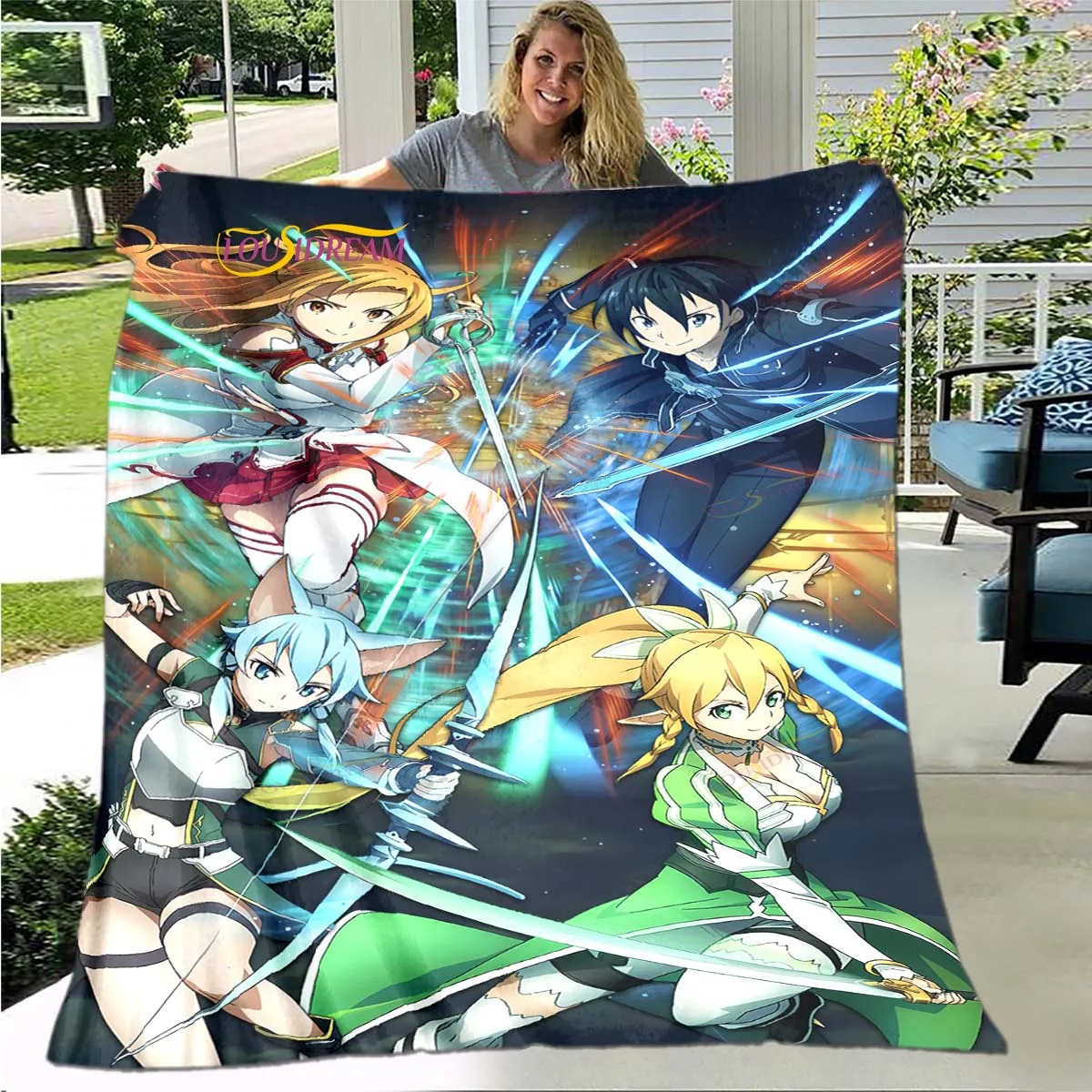 

Asuna Sword Art Online Blanket Flannel Blanket Super Soft Fleece Throw Blankets Lightweight Warm Blanket for Bedroom Couch Sofa