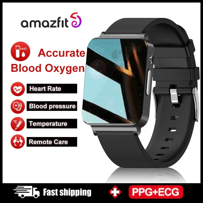 

2023 AMAZFIT Smartwatch Men Blood Sugar ECG+PPG Monitoring Blood Pressure Body Temperature For Huawei Xiaomi Apple Smart Watch