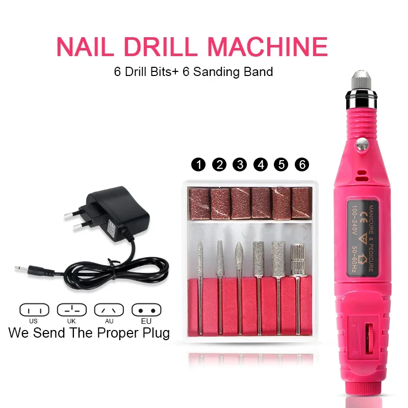 Manicure Set Nails Art Decoration Nail Drill Machine Acrylic Nail Kit Professional Nail Supplies Set Manicure Tool Kit 4