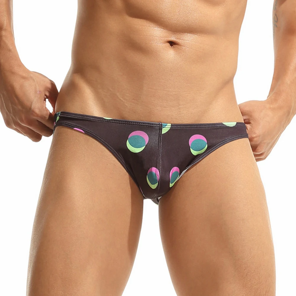 

Men Sexy Briefs Printed Low Rise Underwear Seamless Bikini Pants Elastic Soft Thong Casual Swim Short Panties Breath Lingerie