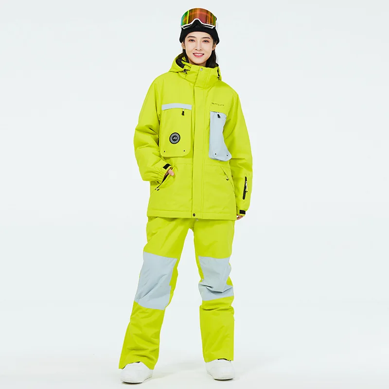 

2024 Outdoor Cross-country Female Ski Outfits Windproof Woman Skiing Sets Mountain Sport Men Snowboard Suits Waterproof Clothes