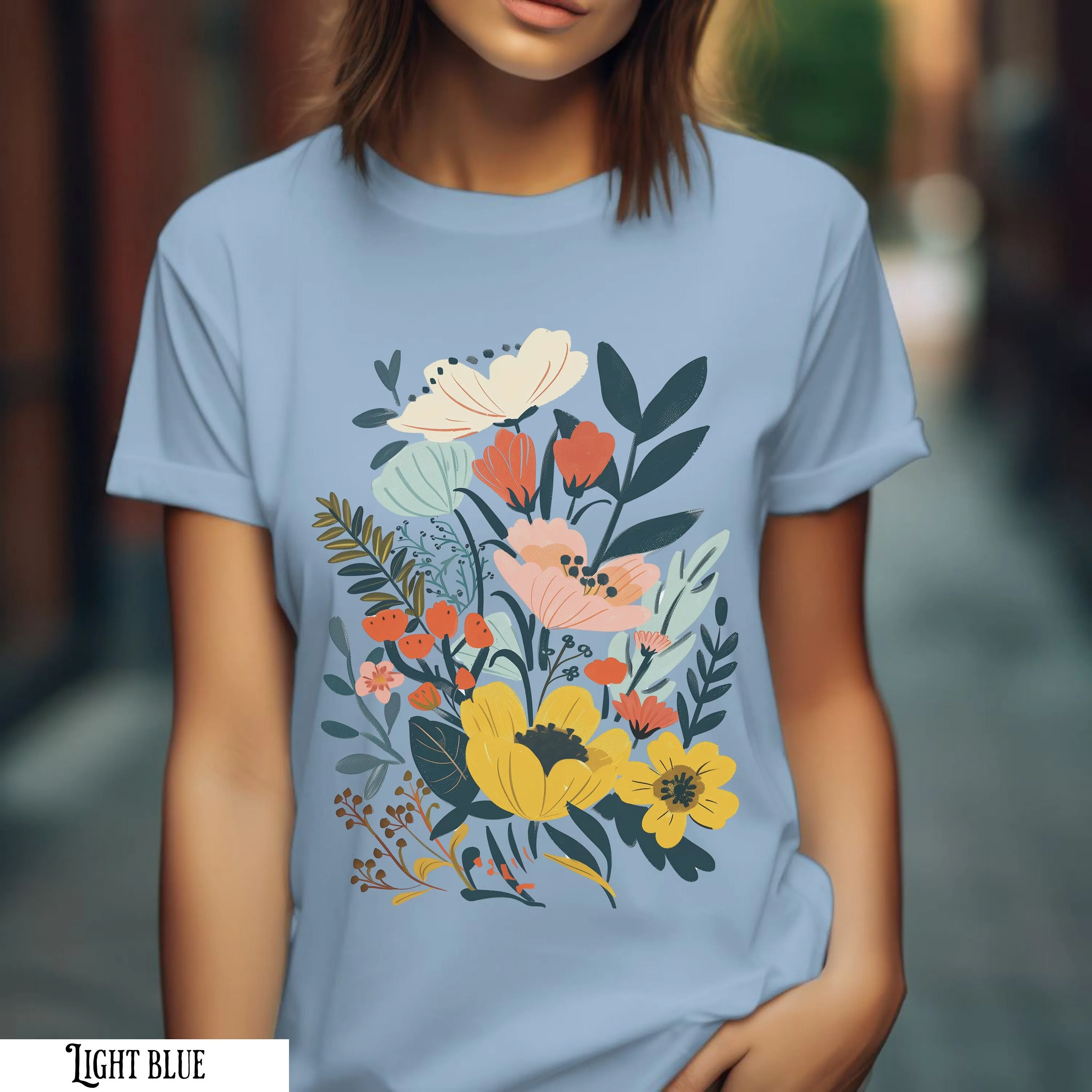 Футболка с растительным цветочным рисунком, маки, дикие цветы | AliExpress