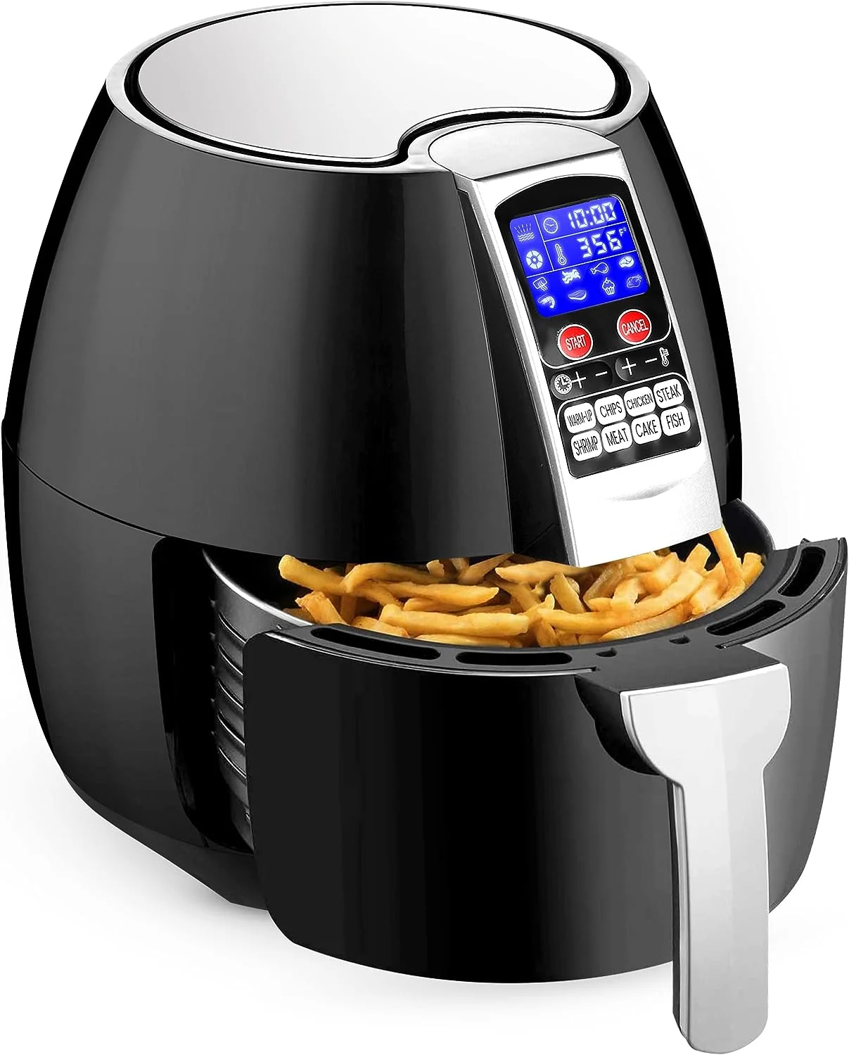 

Air Fryer Oven - Oilless Convection Power Multi Cooker with Digital Display and 3.7 Qt Capacity - Perfect for Baking, Grilling,