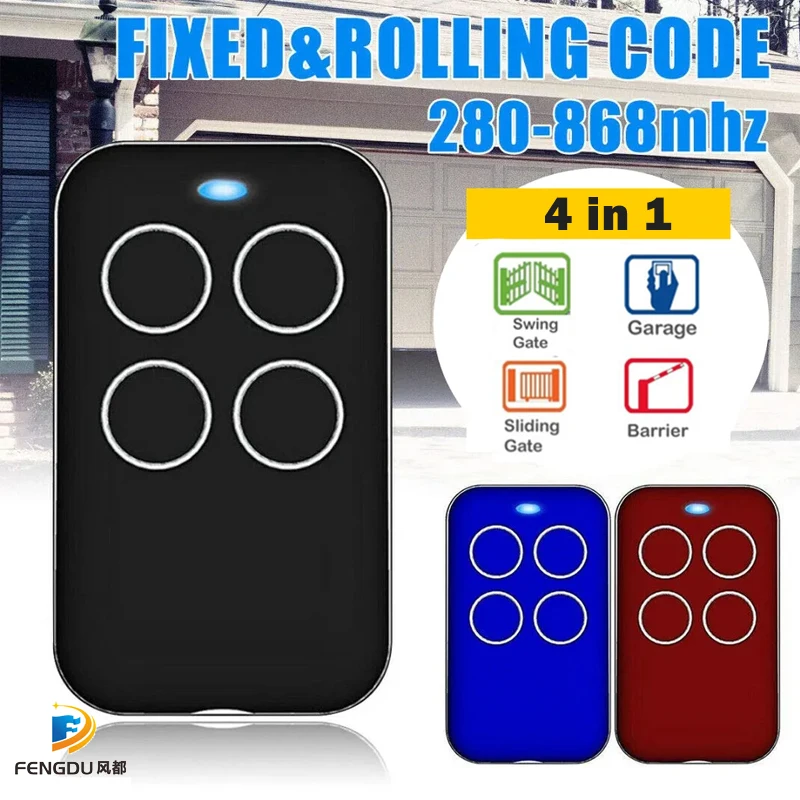 

Remote Control Duplicator Universal Multifrequency Garage Remote 280-868MHZ Keychain 4 in 1 Gate opener
