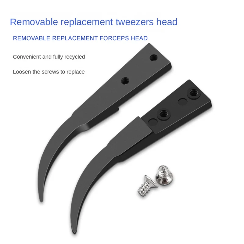 PPD Ceramic Tweezers Anti-static Bent Sharp Point Slant Flat Head Precision IC Gripping Tool