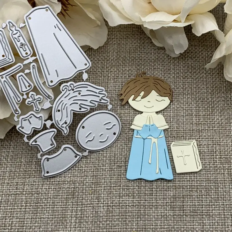 Nuovo ragazzo ragazza che prega fustelle in metallo per fai da te Scrapbooking goffratura decorativa artigianato fustellatura modello stampo  15