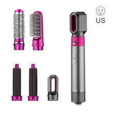 

Hair Dryer 5 In 1 Electric Hair Comb Negative Ion Straightener Brush Blow Dryer Air Wrap Curling Wand Detachable Brush Kit Home