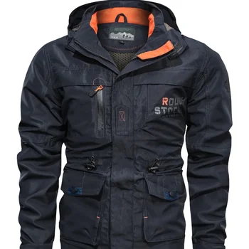 خريف جديد الرجال Stormtrooper سترة متوسطة طويلة عادية في الهواء الطلق مقنعين معطف البضائع الرجال عادية سترة عسكرية الربيع سترة واقية 5