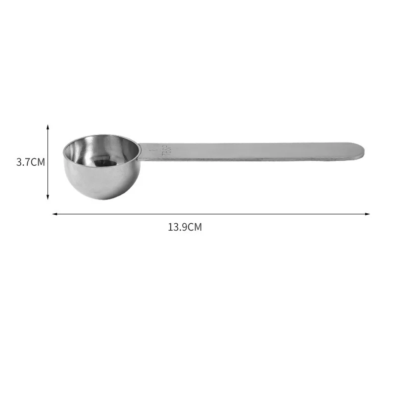 100 Teile/los Silber Gold Edelstahl Kaffee Scoop 30ml Mess Scoop Löffel Metall Messen Löffel Kaffee Tee Werkzeuge Zubehör – Detail 1