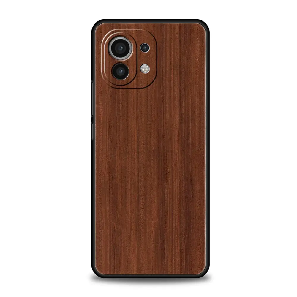 Carved Wood Design Black Silicone Phone Case Cover