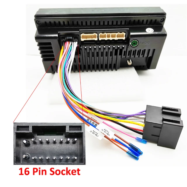 Universal Car Stereo Radio 16 Pin To ISO Cable Adapter Male Plug