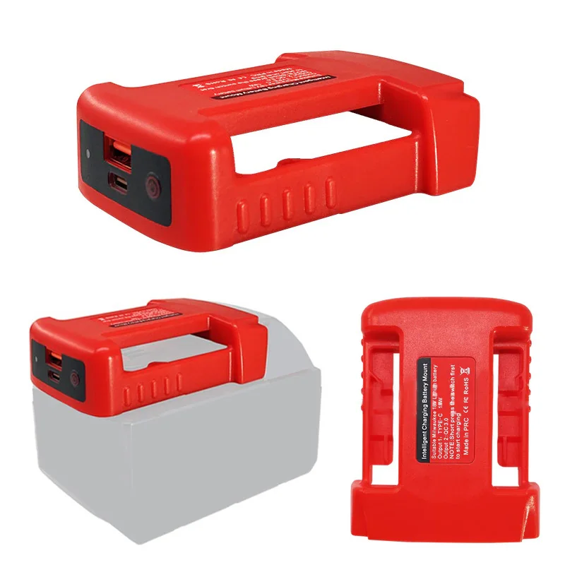 밀워키용 USB 고속 충전기 랙, 18V 리튬 이온 배터리, 휴대용 배터리 홀더 어댑터, USB 및 C 타입 출력, 고속 충전  Best Top5