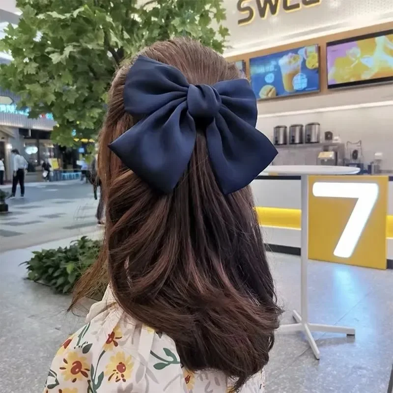 Elegant Satin Butterfly Hair Bow Clip - Trendy Bowknot Accessory