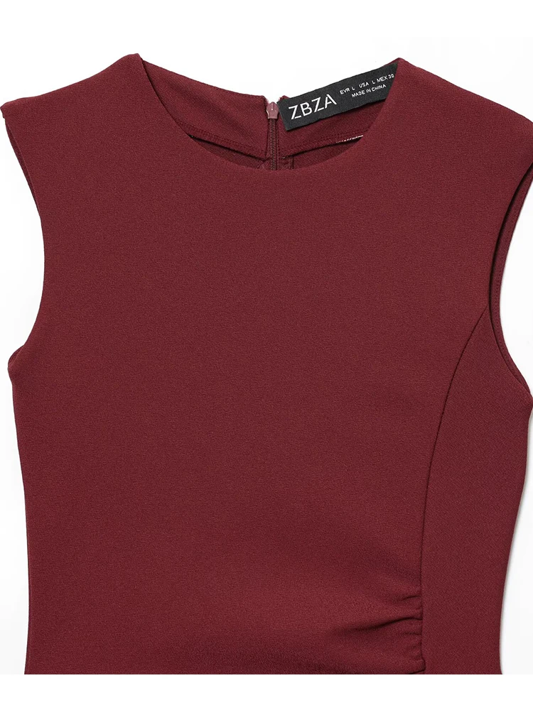 2025 New Women Sleeveless Dress Fashion Elegant Party Evening Dresses O neck Ruched Slim Long Women's Dresses ﻿