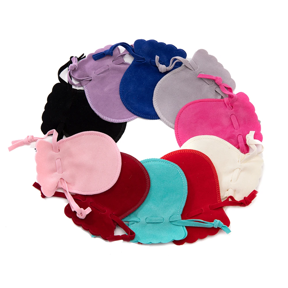 10 stücke 7x9/9x12cm bunte Samt Kordel zug Taschen Stoff beutel Lagerung Hochzeits geschenke Schmuck Verpackung liefert kleine Unternehmen – Detail 2