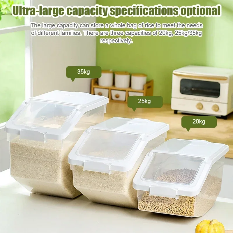곤충 방지 습기 방지 쌀 보관 상자, 곡물 밀봉 항아리 시리얼 버킷, 애완 동물 식품 용기 시리얼 디펜서, 10kg