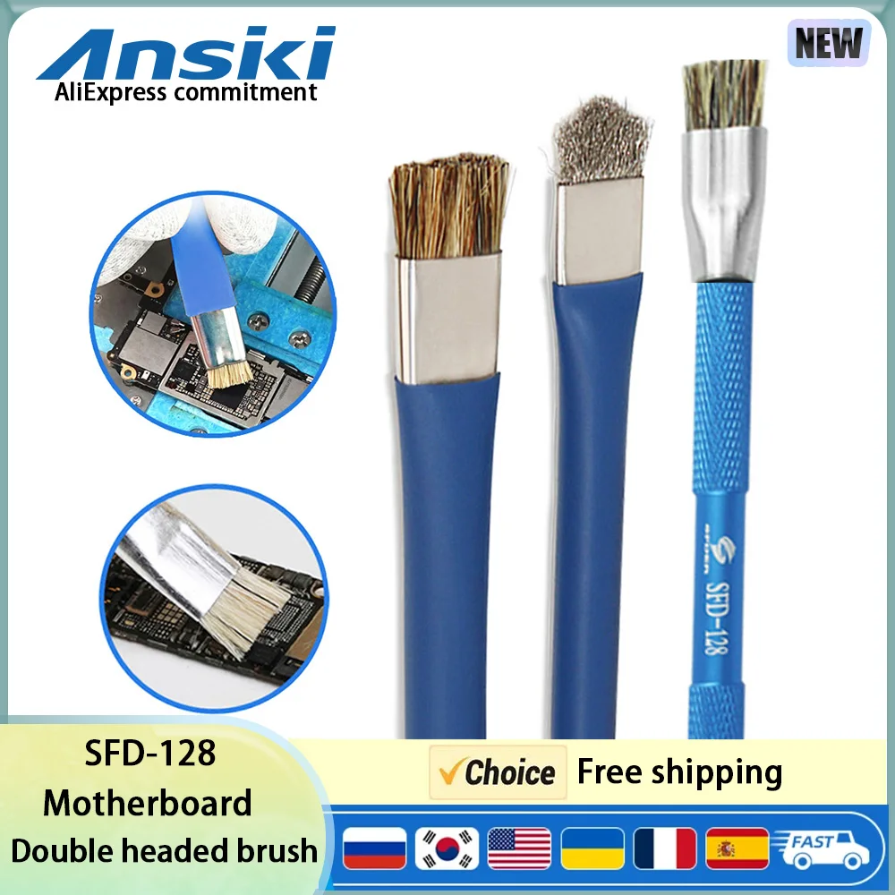 Ansiki SFD128 Hard Brushing Brush Mobile Motherboard IC Pad Welding Oil Cleaning