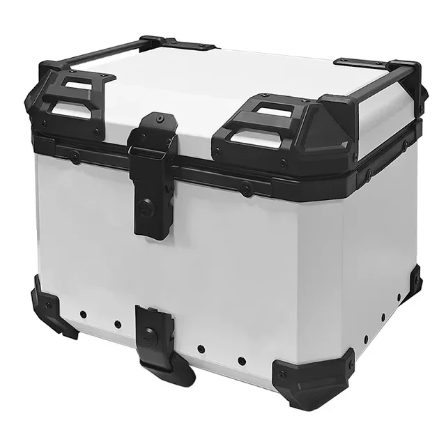 45L/55L/65L General Aluminum Alloy Motorcycle Helmet Box Top Tail Rear Luggage Storage Trunk Planar Motorcycle Trunk Tailstock