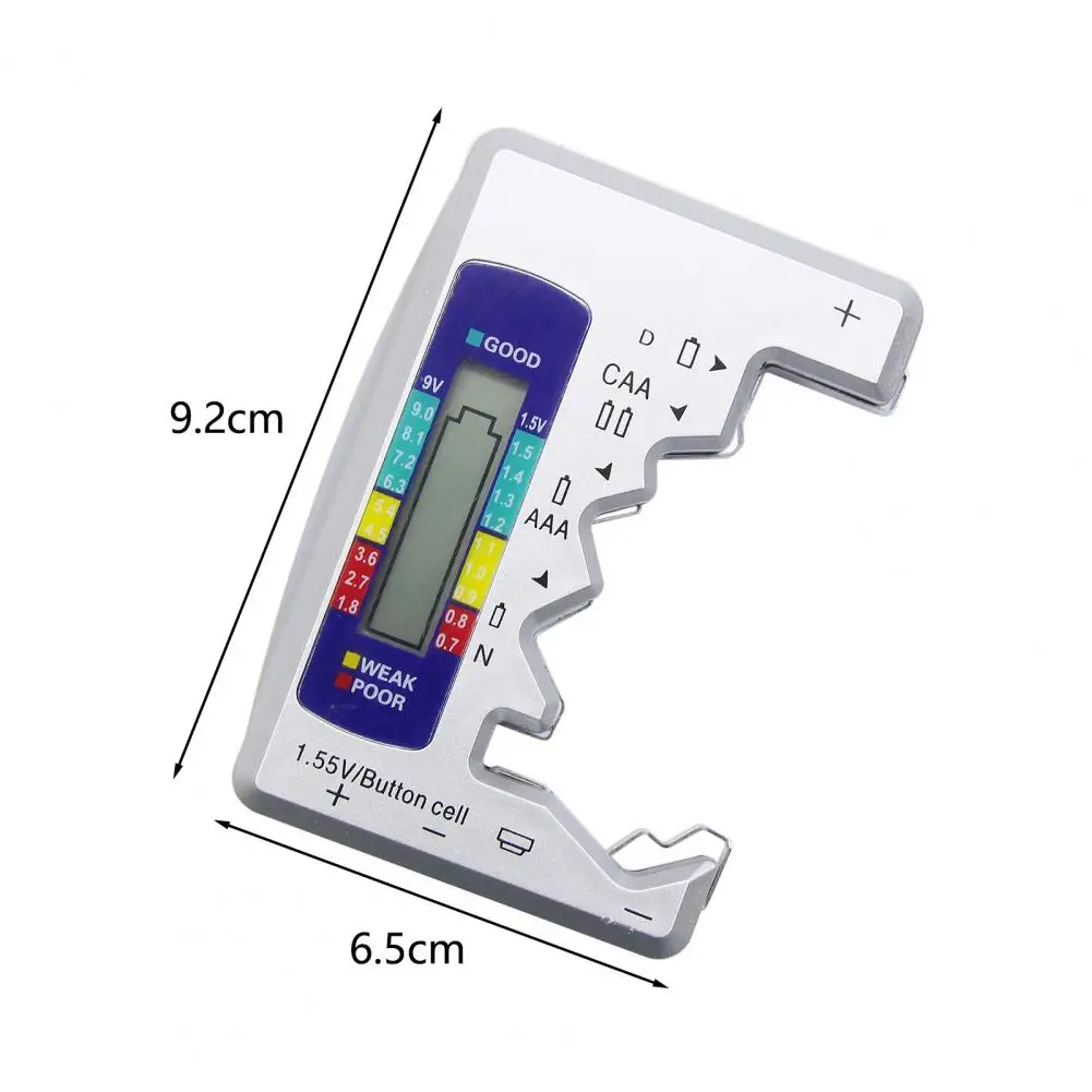 Battery Tester LCD Display Power Indicator No Batteries Required AAA AA 9V Battery Detector Home Use