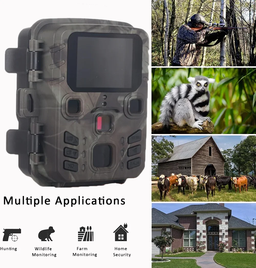 Hunting Trail Camera 20MP 1080P Night Vision Waterproof Photo Trap MiNi301 Wireless Wildlife