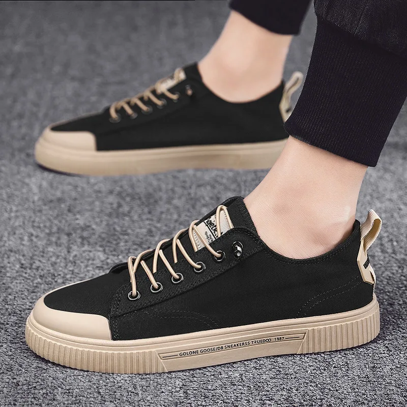 Hot Men Canvas Shoes Vulcanized Men's Casual Sneakers 2024 Spring Summer Slip on Flat Men Loafers Skate Male Sneakers Student