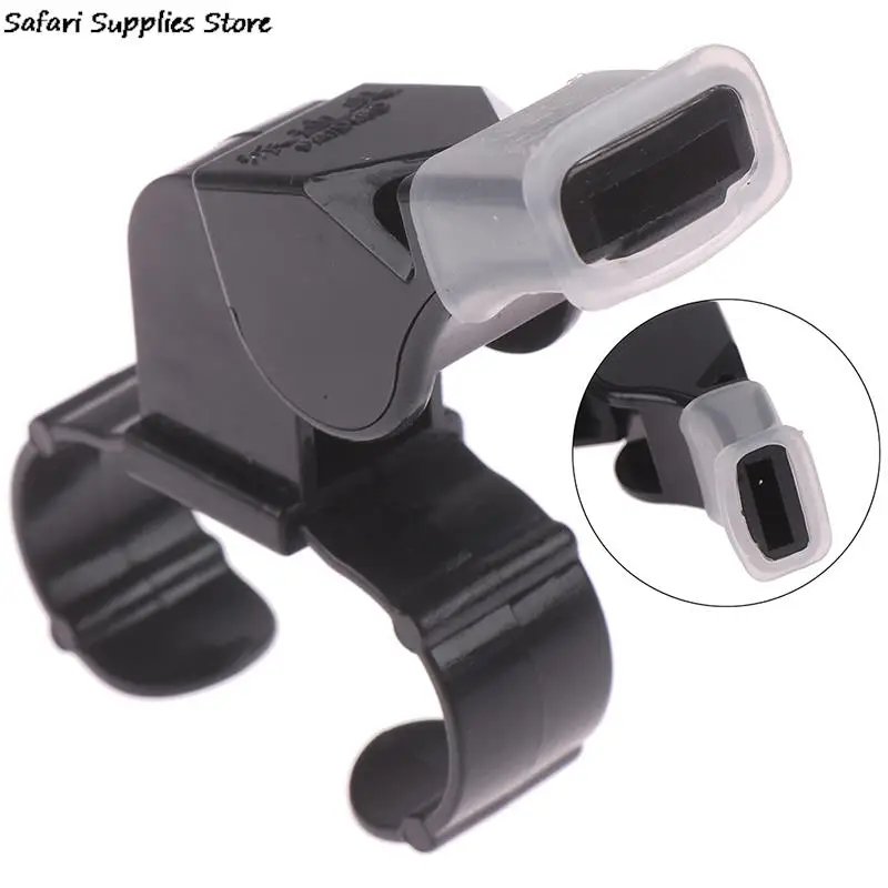 New Black Plastic Pealess Finger Grip Sports Referee Whistle 1 PC