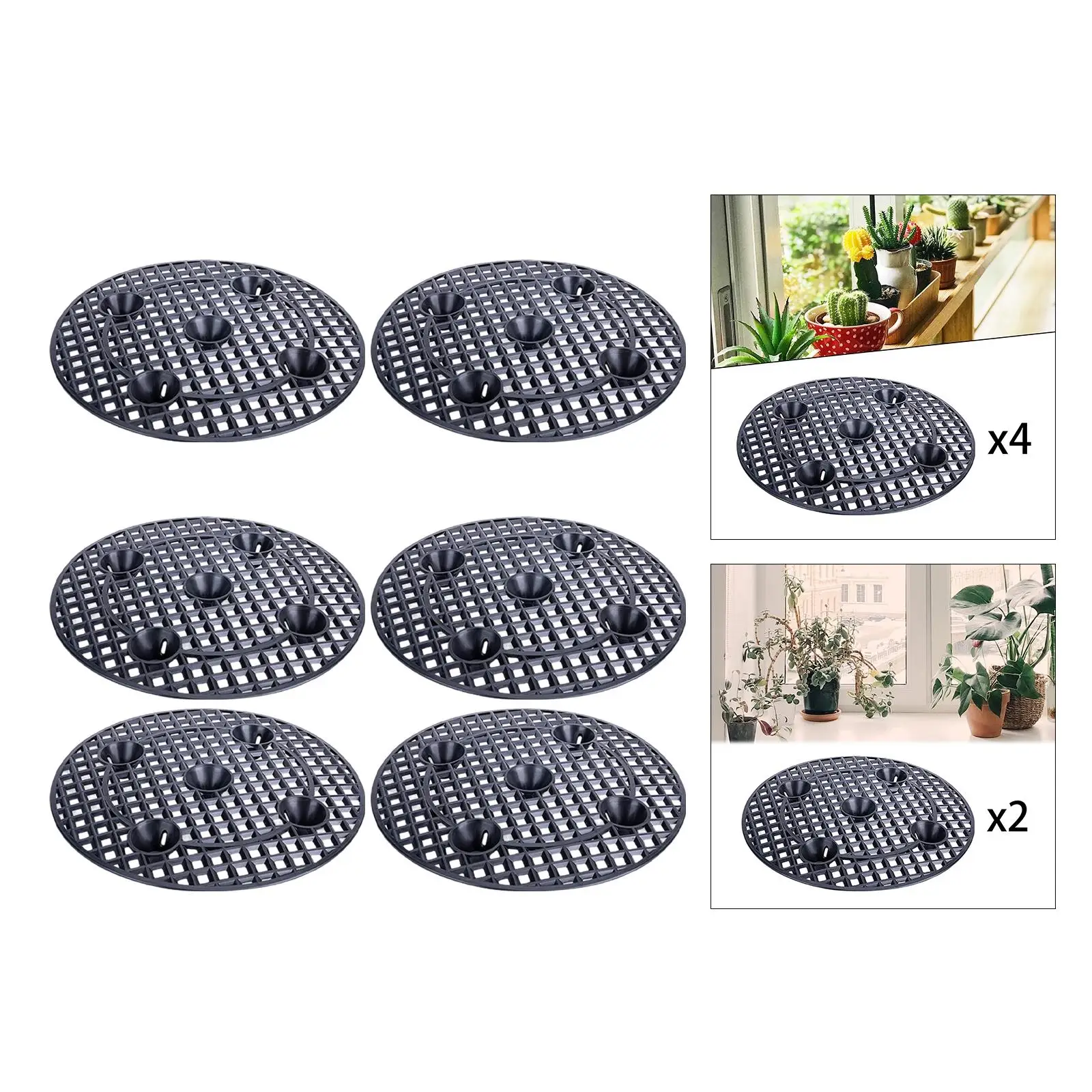 Heavy Duty Plant Stands for Fabric Pots Black Plant Pot Saucer 12" Level Pot Elevator for Outdoor Indoor Garden Patio
