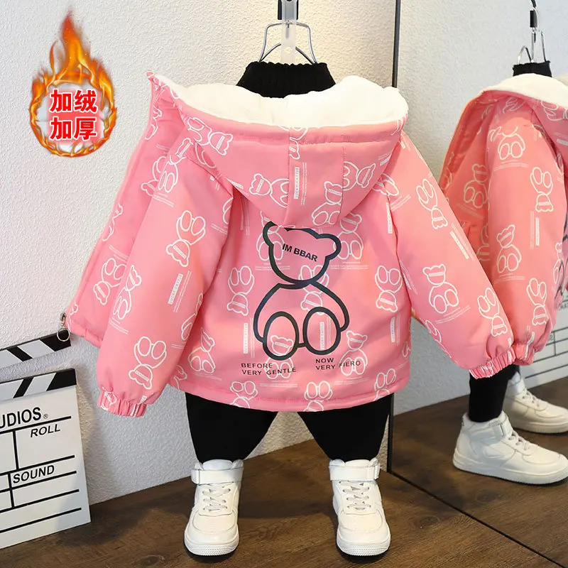 

Baby Kids Clothes Girls Jacket 2023 Winter Fashion Character Coat for Teen Girl Thicken Cotton Soft Warm Children's Clothing