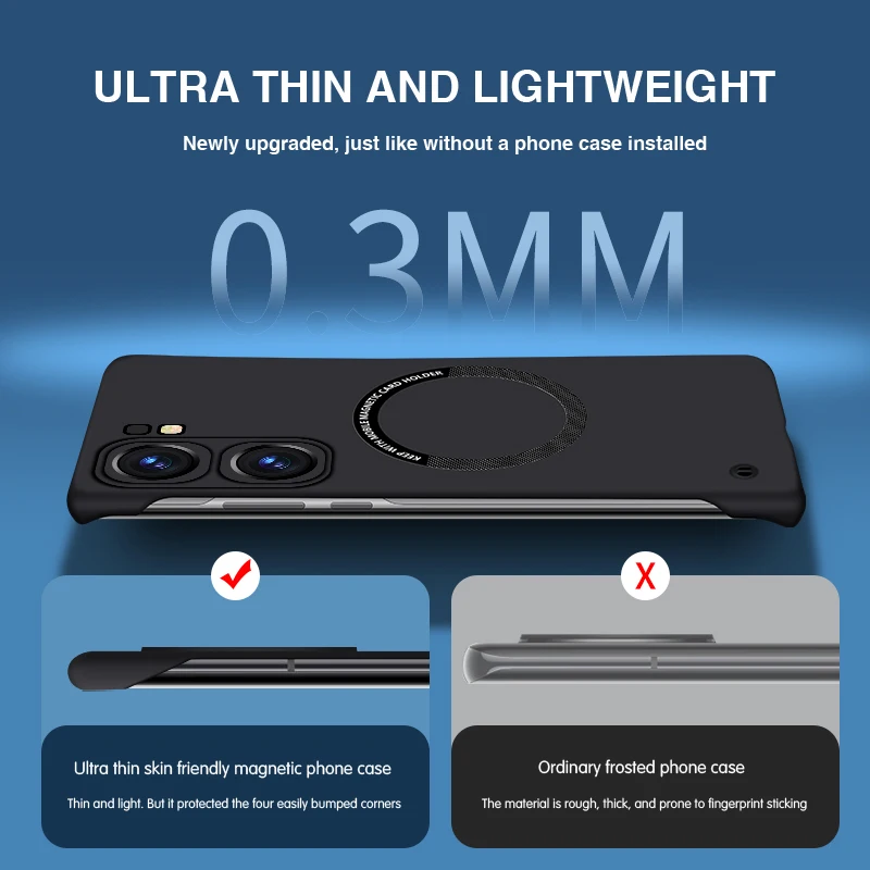 Deluxe Magnetic Frameless Phone Case - Slim, Durable, and Elegant Back Cover