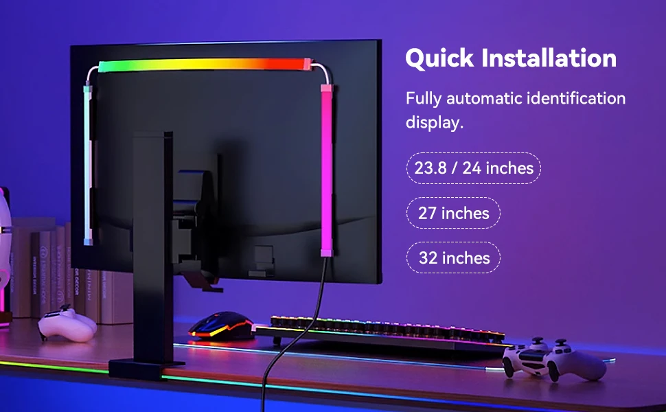 Description Picture 3 of itemImmersion RGB LED Computer Backlight Sync with Monitor, USB 5V Rhythm Pickup Light Strip for Gaming Decoration, Christmas Gifts