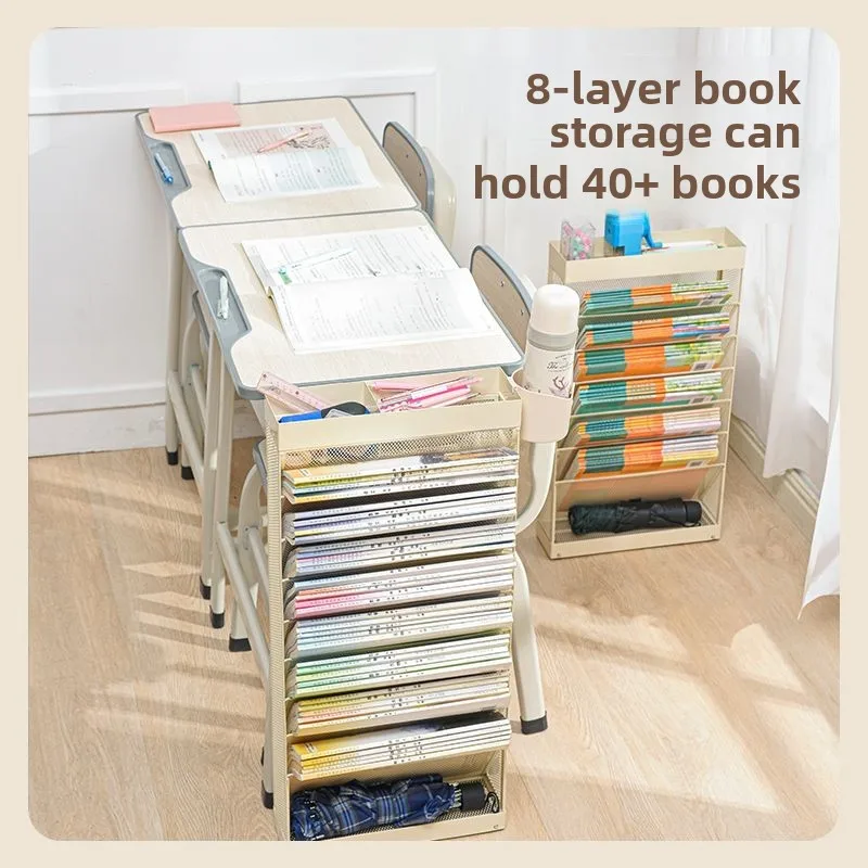 새로운 단조 철제 책꽂이, 금속 교실 책 보관 랙, 책상 옆 이동식 고급형 책꽂이 2026