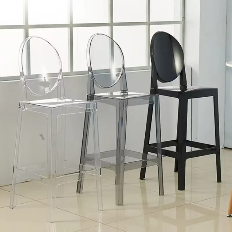 

8Pcs Fashion Home Decor Clear Acrylic Plastic Ghost Chair Restaurant Dinning Furniture Stool For Party Bar Decoration