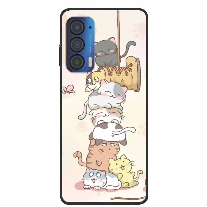 Silicone Soft Flower Marble TPU Black Phone Cover - Protective Case