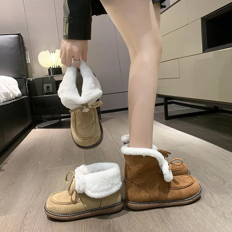 Winter New Women's Fashion Warm and Plush Casual Snow Boots