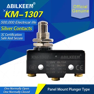 ABILKEEN 1 PCS Micro Switch 2/3Pin NO/NC Mini Micro Switch 5A 250VAC KM-1307 Roller Arc lever Snap Action Push Micro switches