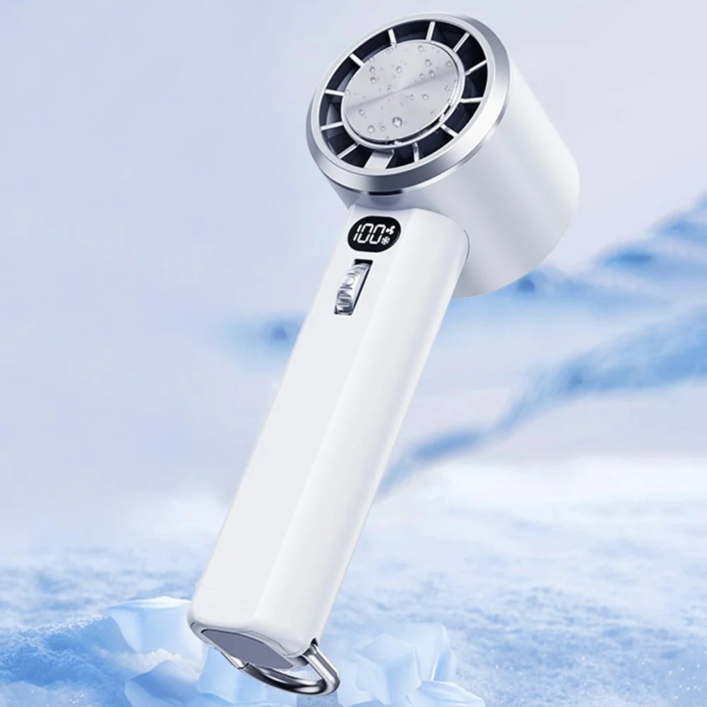 Mini Bladeless Handheld Fan USB Rechargeable 100 Wind Speeds Electric Eyelash Fan 3000mAh Handheld Turbo Jet Fan Digital Dispaly
