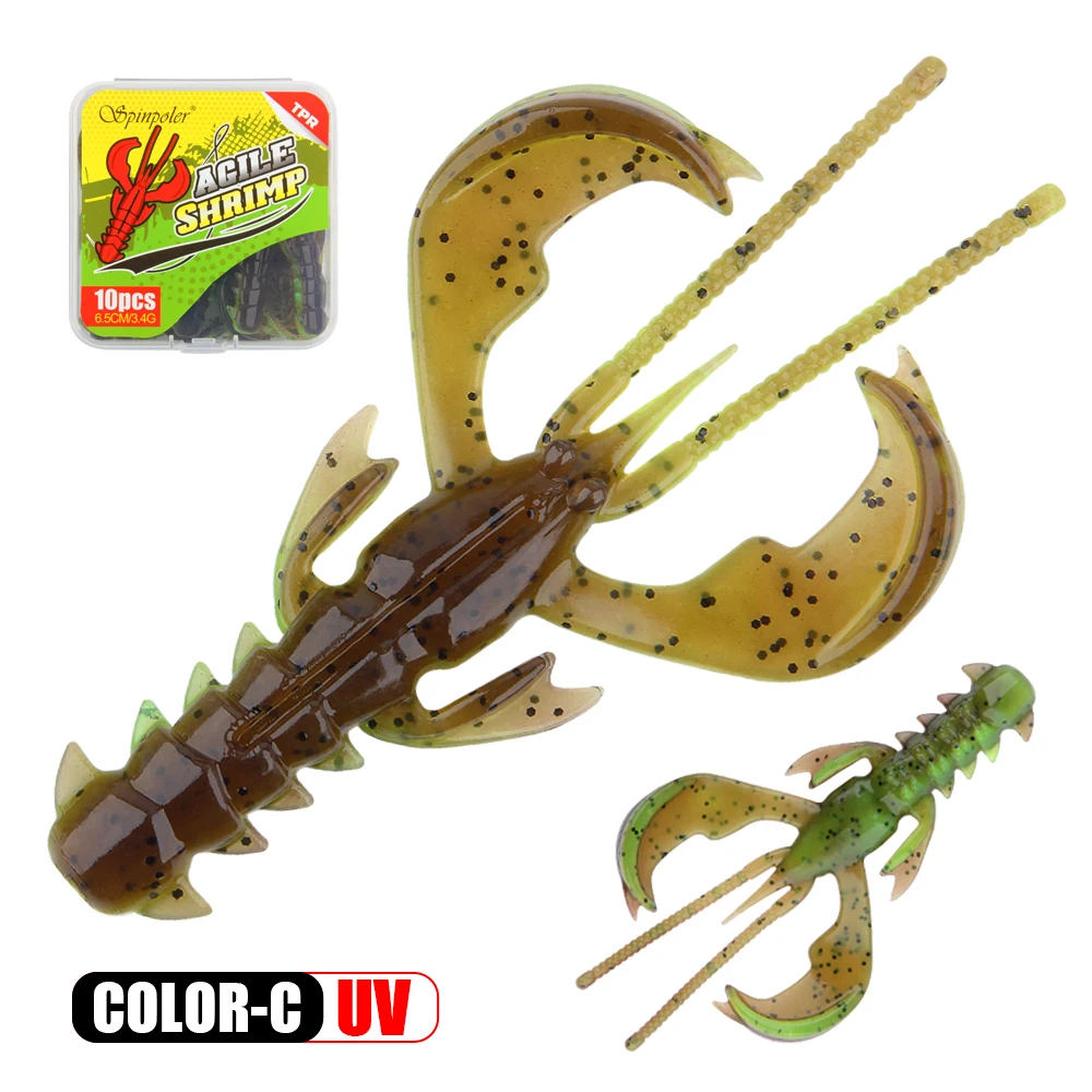 Spinpoler Crawfish Fishing Lures Crazy Shrimp Lobster Soft Plastic Bait Uv  Salt Tpe/tpr Silicone Floating For Trout Bass Fishing - Fishing Lures -  AliExpress