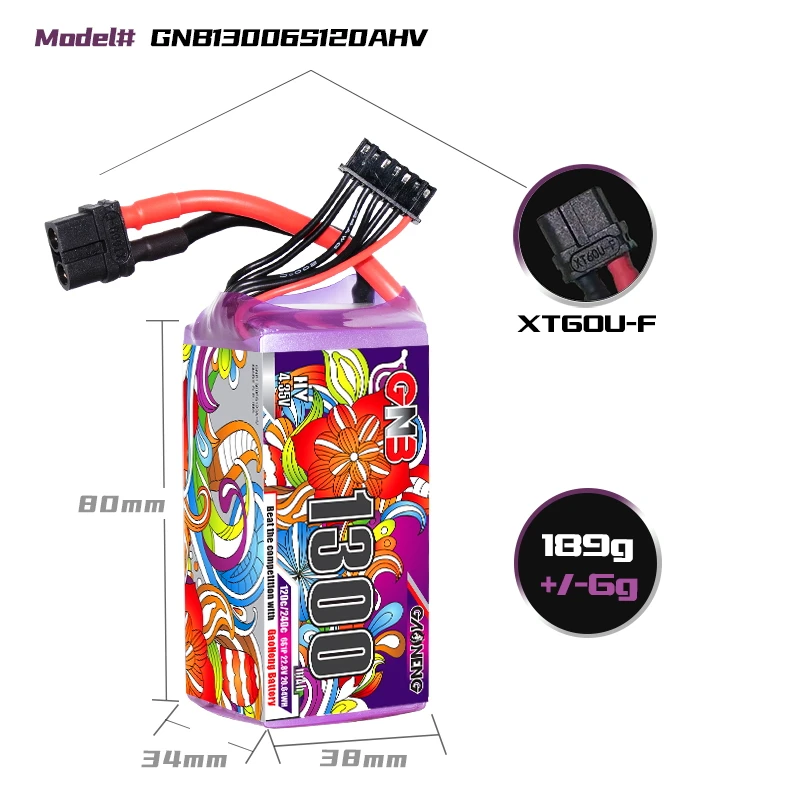 Batterie LiPo 1300mAh 4S 14.8V pour RC Drone - Lot de 1 à 8