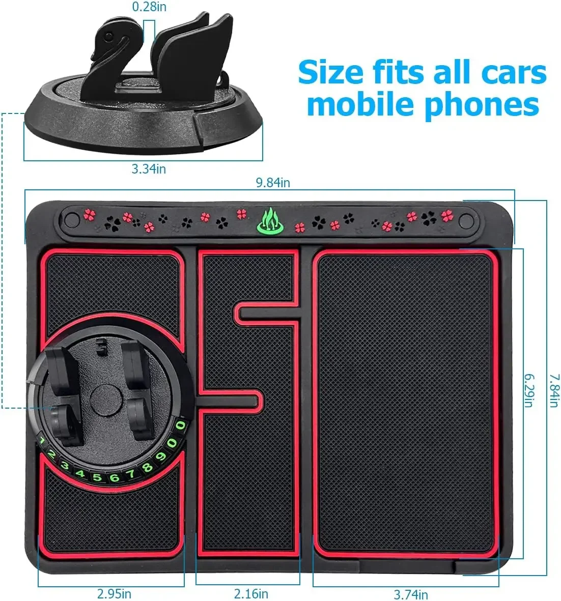 Multi Functional Car Anti Slip Mat Auto Phone Holder Non Slip Sticky Anti Slide Dash Phone Mount Silicone Dashboard Car Pad Mat