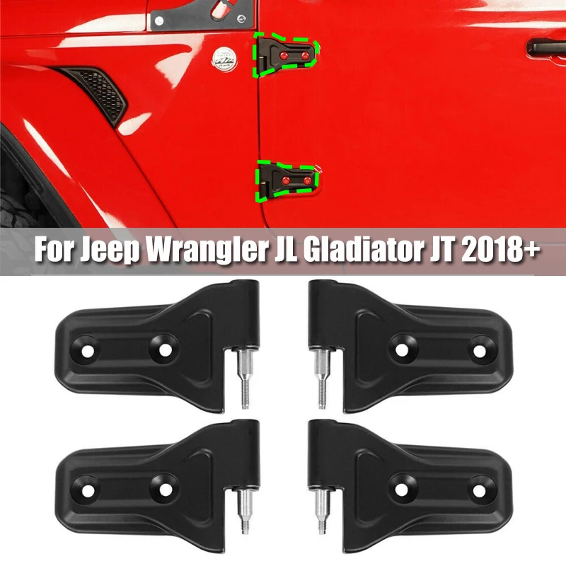 

4pcs Black Door Side Hinge Kit for Jeep Wrangler JL Gladiator JT 2018+