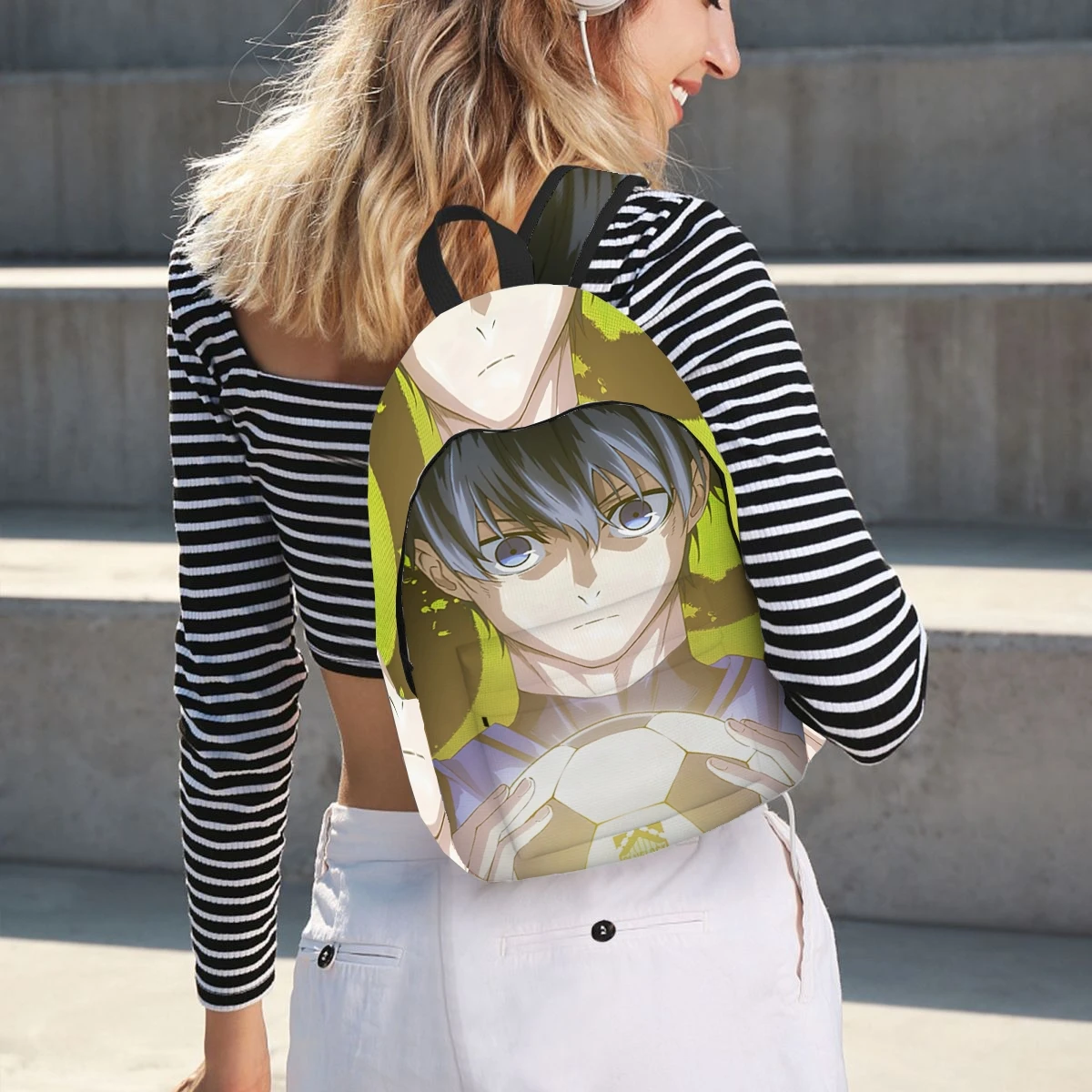 Blue lock anime Backpack Casual Lightweight Laptop Backpack Men Women Travel Bag Outdoor Canvas Daypack